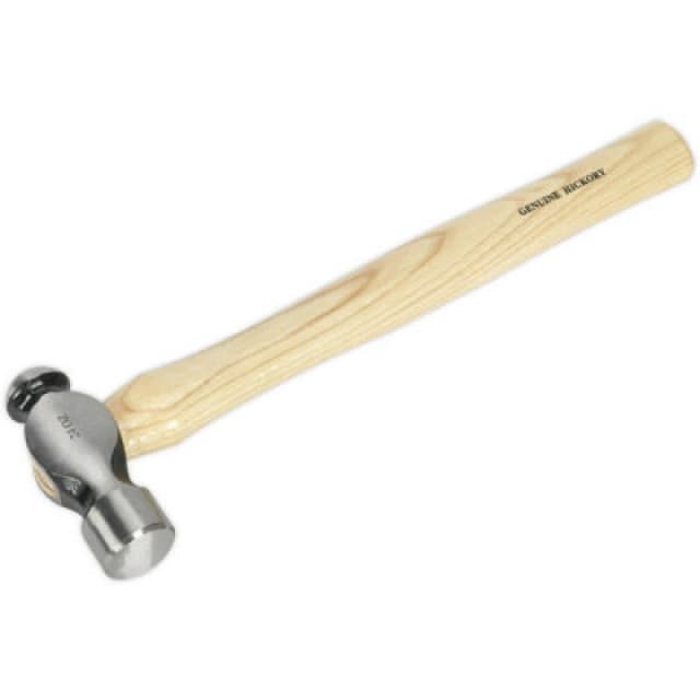 Loops 1.5lb Ball Pein Pin Hammer - Hickory Wooden Shaft - Drop Forged Steel Head Metallics