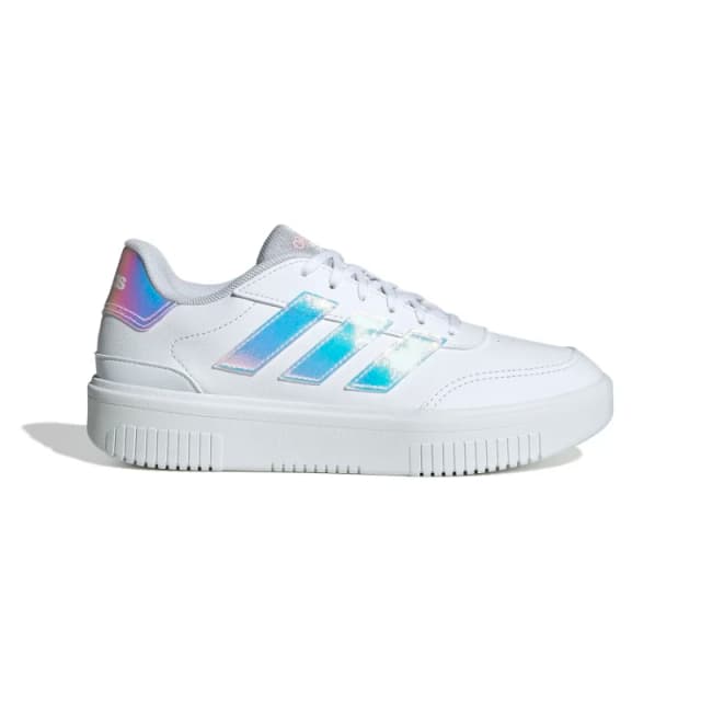 Adidas SPORTSWEAR Courtblock Bold Trainers White Pink/Iridescent Women 36 (3.5);37.3 (4);38 (5);39.3 (5.5 to 6);40 (6.5);41.3 (7)