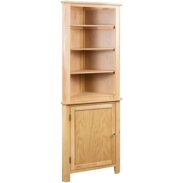 vidaXL Solid Oak Wood Corner Cabinet 59x36x180cm Storage Organiser Unit Chest
