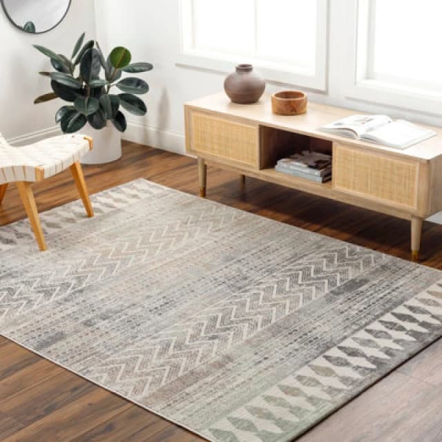 Livabliss Scandi Geometric Dark Grey Louna Area Rug 160 X 215cm - Easy Care, Non Shedding, Ideal For Living Room & Bedroom