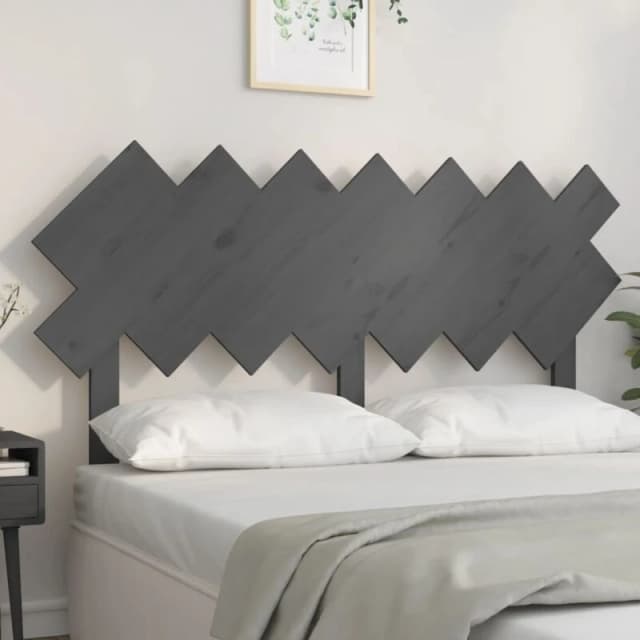 Vidaxl Bed Headboard Grey 151.5X3X81cm Solid Wood Pine, Grey 819227