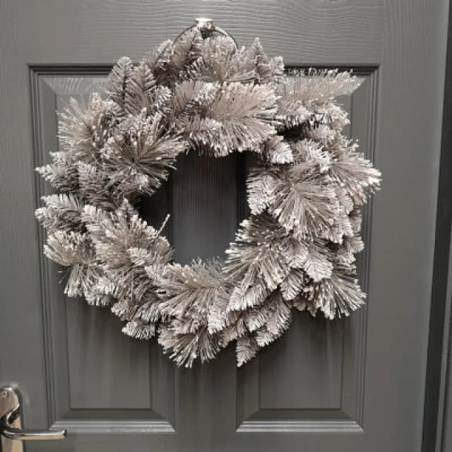 Samuel Alexander 50cm Premier Christmas Snow Fir Door Wreath White