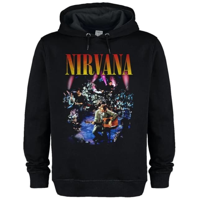 Amplified Amplified Men Live In New York Nirvana Hoodie in Black Size: X-Small Black XS Male 5063574394215