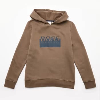 Hugo Boss Logo Hooded Sweatshirt Khaki Size 12 Years Kids
