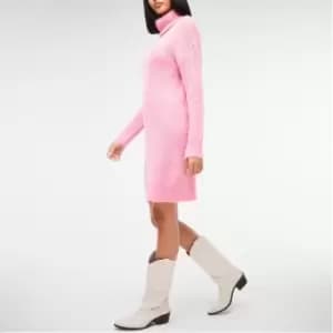 Missguided Roll Neck Knit Midi Dress - Pink