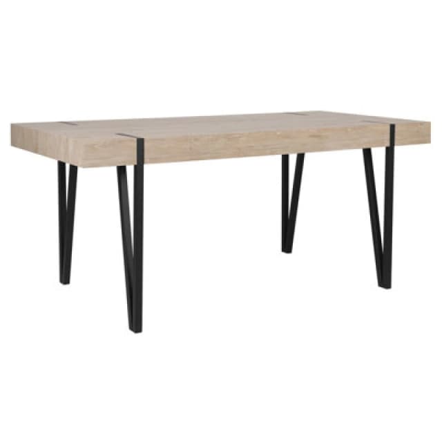 Beliani Dining Table Adena Light Brown 150 Cm 90 Cm