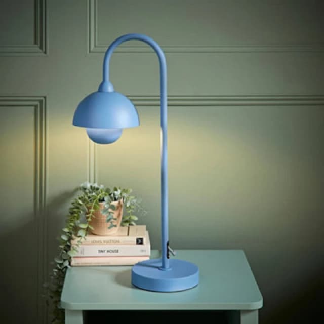 ValueLights ValueLights Tilly Pastel Arched Dome Shade Metal Table Lamp in Blue Blue One Size Unisex 5016529271352