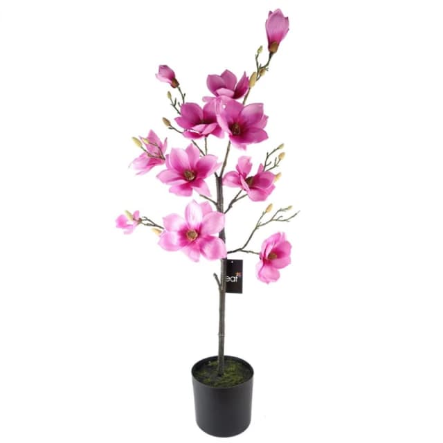 Leaf 110cm Magnolia Artificial Tree Pink Potted Green unisex