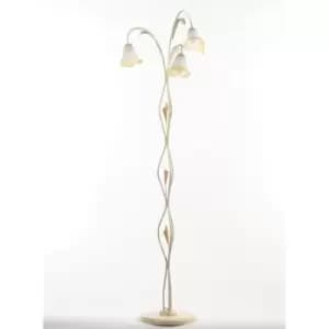 Lucrezia 3 Light Multi Arm Floor Lamp, Ivory