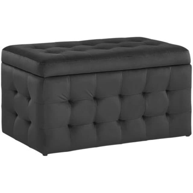 Beliani Storage Ottoman Michigan Velvet Black