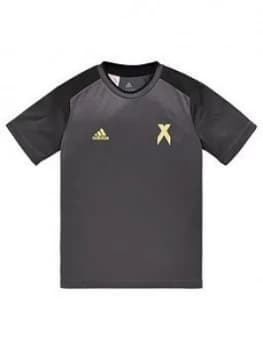 Boys, Adidas Youth Jersey, Black/Gold, Size 9-10 Years