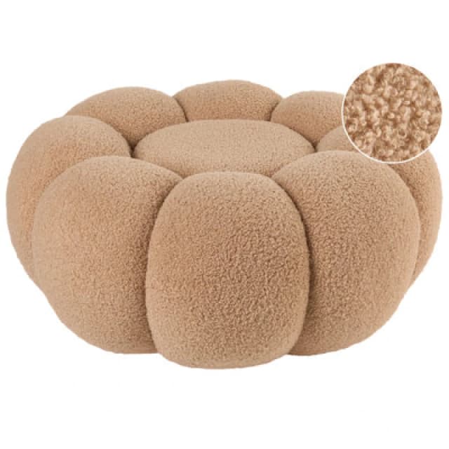 Beliani Pouffe Beaufort Boucle Light Brown