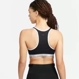 Nike Swoosh On The Run Womens Medium-Support Lightly Lined Sports Bra - Black