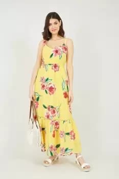 Yellow Oversized Floral Maxi Dress