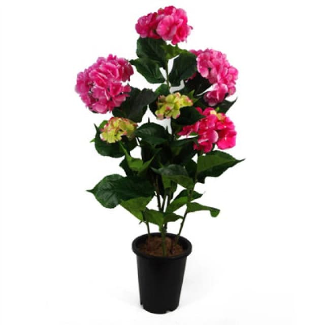 Leaf 90cm Artificial Hydrangea Plant Pink with 200 Flowers Pink