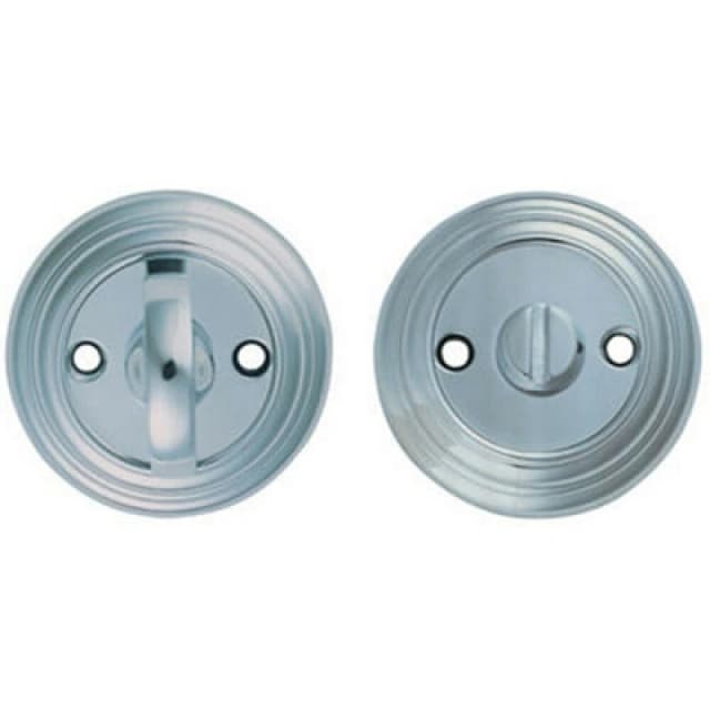 Loops Bathroom Thumbturn And Release Handle Reeded Design 55mm Dia Polished Chrome Multi unisex