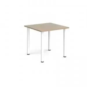 Rectangular white radial leg meeting table 800mm x 800mm - barcelona