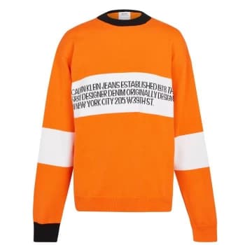 Calvin Klein Jeans Calvin Klein Jeans Logo Sweater - White/Orange