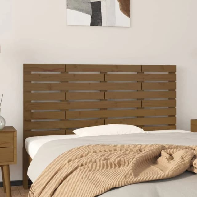 Vidaxl Wall Headboard Honey Brown 126X3X63cm Solid Wood Pine, Brown 824731