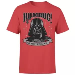 Star Wars Christmas Darth Vader Humbug! Red T-Shirt - L