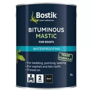 Bostik Waterproofing Black Downpipes, Gutters & Roofs Bituminous Mastic, 5L