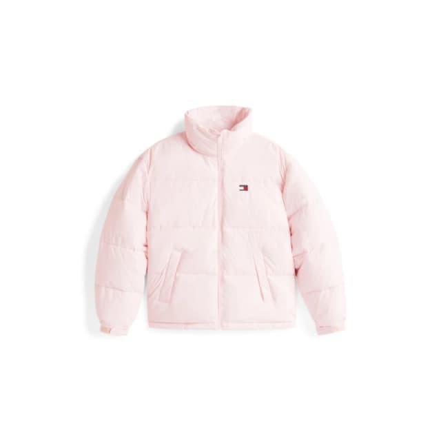 Tommy Jeans Womens Flag Medium Puffer Jacket Light Pink female 8 (XS)