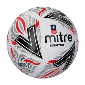 Mitre Delta Replica FA Football White/Black/Red - Size 4