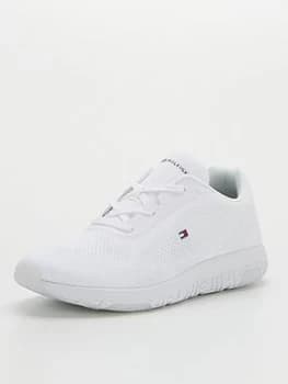 Tommy Hilfiger Lightweight Techmesh Flag Runner Trainers - White, Size 40, Men