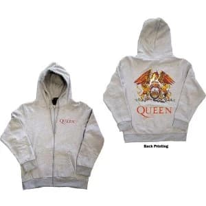 Queen - Classic Crest Unisex Large Hoodie - Grey