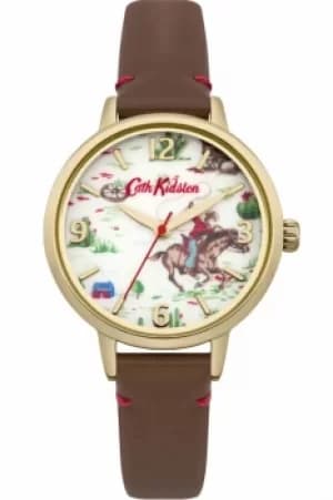 Ladies Cath Kidston Cowboy Brown Leather Strap Watch CKL006TG