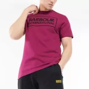 Barbour International Mens Essential Large Logo T-Shirt - Magenta Purple - L