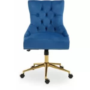 Anita Blue Velvet Home Office Chair - Premier Housewares