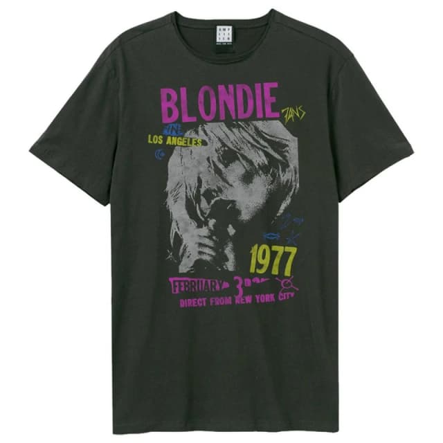 Amplified Amplified Men Tour 77 Blondie T-Shirt in Charcoal Size: Small Charcoal S Male 5063470410637