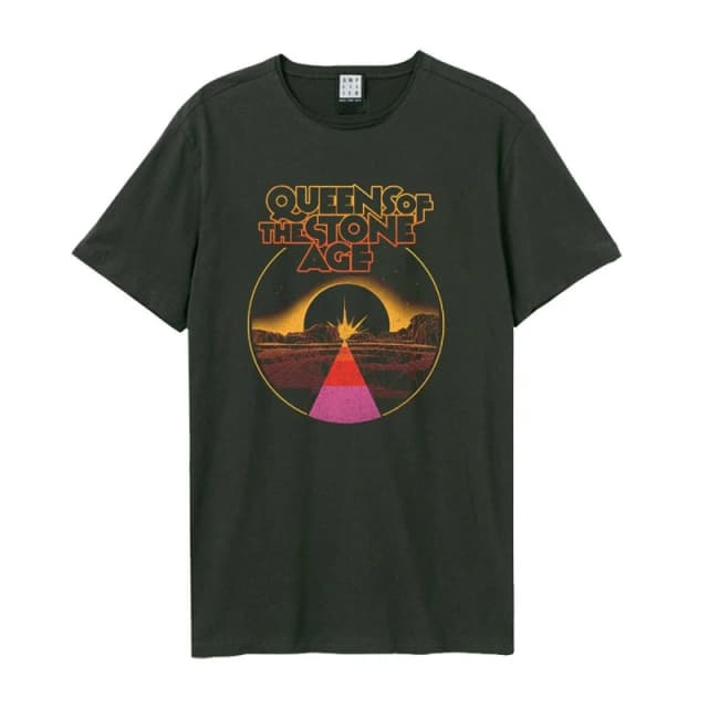 Amplified Amplified Men Eye Of The Moon Queens Of The Stone Age T-Shirt in Charcoal Size: Small Charcoal S Male 5063470092178