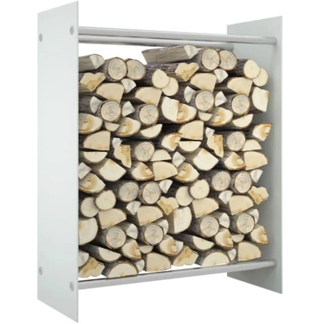 VIDAXL Firewood Rack White 80x35x100cm Tempered Glass Vidaxl 8720286369982