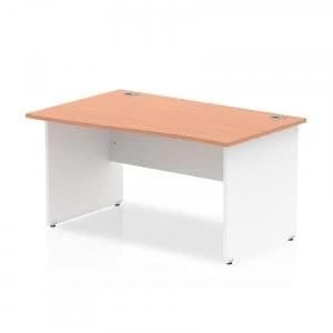 Trexus Desk Wave Left Hand Panel End 1400x800mm Beech Top White Panels