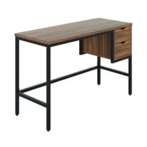 Soho Computer Desk With 2 Drawers Dark Walnut/Black KF90924