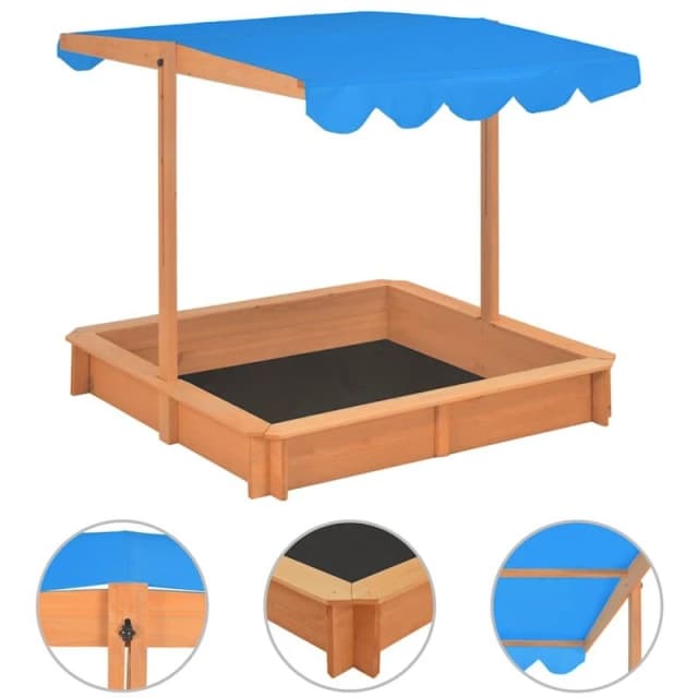 VIDAXL Vidaxl - Sandbox with Adjustable Roof Firwood 115x115x115cm 8720286452561