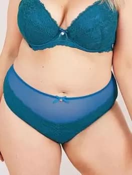 Oola Tonal Lace High Waist Brief, Teal, Size 18-20, Women