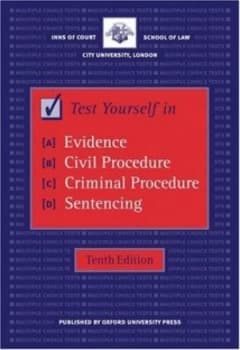 Test Yourself in Evidence Civil Procedure Criminal Procedure Sentencing by Inns of Court School of Law and England City University Paperback
