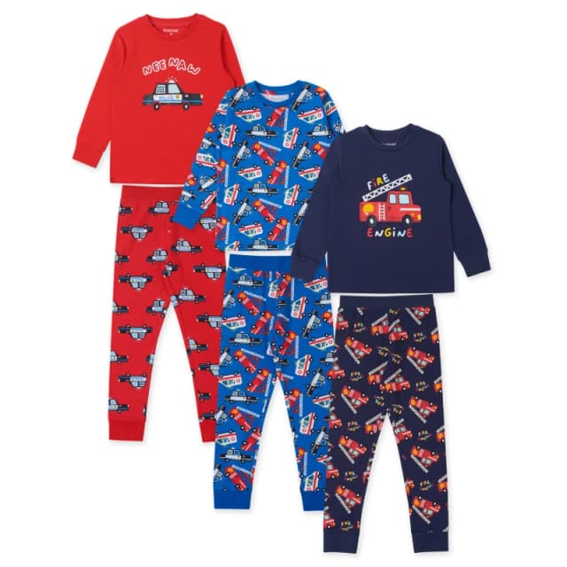 Firetrap Girls 3 Pack Emergency Pyjama Set - Blue Blue 1 - 2 Years
