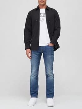 TRUE RELIGION Rocco Single Needle Slim Fit Jeans - Blue, Medium Disruption Blue, Size 30, Men