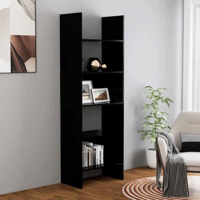 VIDAXL Book Cabinet Black 60x35x180cm Engineered Wood vidaXL 8720286352632