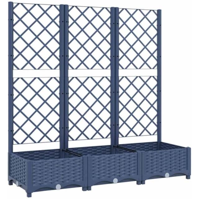 vidaXL Garden Planter w/ Trellis Dark Grey 120x40x121.5cm PP, Grey 318252