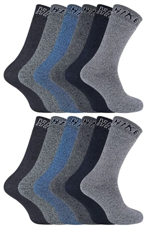 Sock Snob Sock Snob Men 12 Pairs Cushioned Crew Hiking Walking Boot Socks Size: 6-11 Multi 6-11 Male 5060910925393