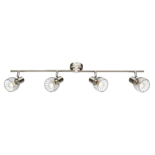 Netlighting Texas Ceiling Spotlight Bar Nickel Matt 4x E14 in Grey Grey Unisex