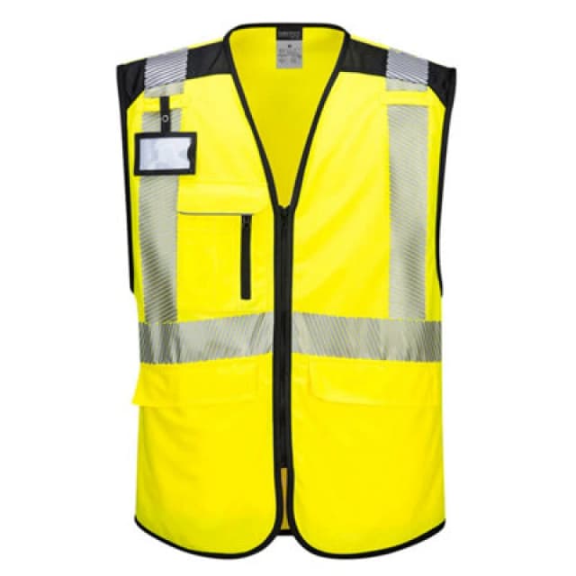 Portwest PW3 Hi Vis Executive Vest PW309YBR4XL Colour: Yellow / Black