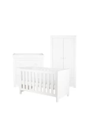 Aylesbury 3Pc Set 3 Drawer Dresser, Cot Bed And Wardrobe White
