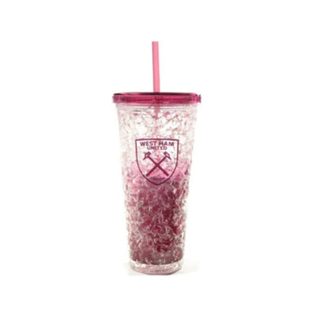 West Ham United FC West Ham United FC Crest 600ml Freezer Cup With Straw in Maroon Maroon One Size Unisex 5063470356164