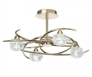 Semi Flush Ceiling 4 Light G9, French Gold